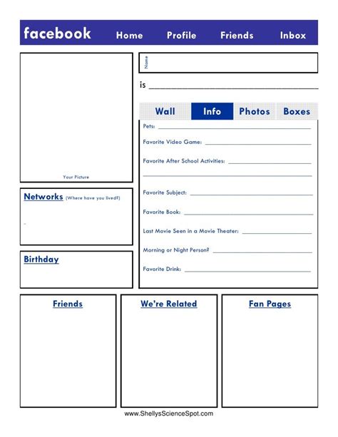 Blank Facebook Profile Template