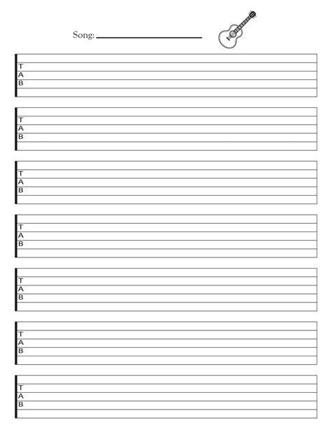 Blank Guitar Sheet Music Free Printable