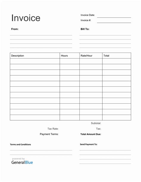 Blank Invoice Template Printable