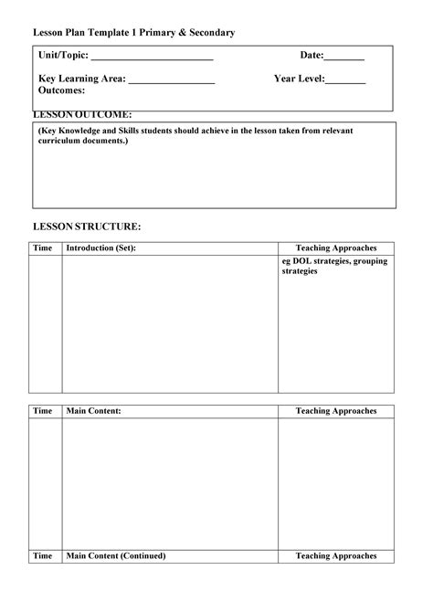 Blank Lesson Plan Template