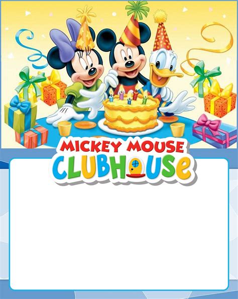 Blank Mickey Mouse Clubhouse Invitation Template