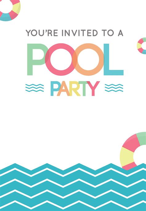 Blank Pool Party Invitation Template