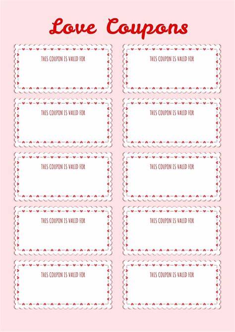 Blank Printable Love Coupons For Him