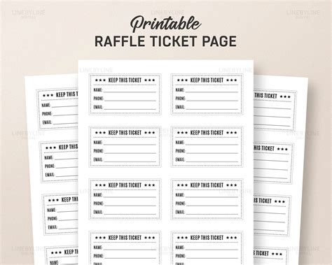 Blank Printable Raffle Ticket Template