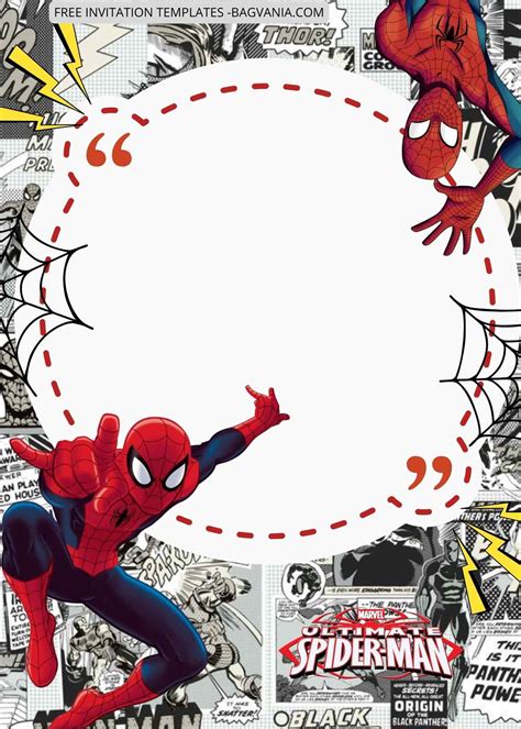 Blank Spiderman Invitation Template