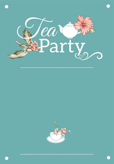 Blank Tea Party Invitation Template Free
