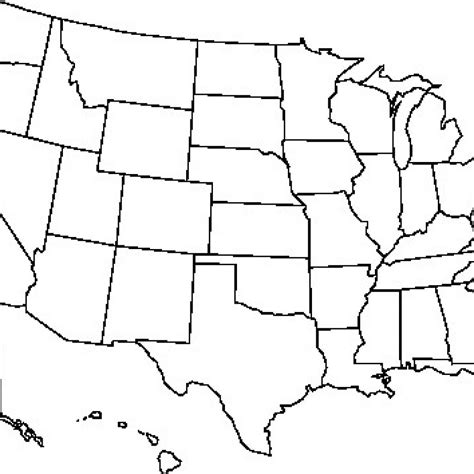 Blank U S Map Printable