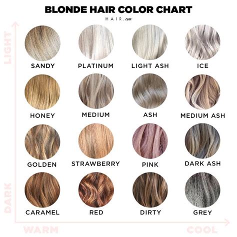 Blonde Hair Dye Chart