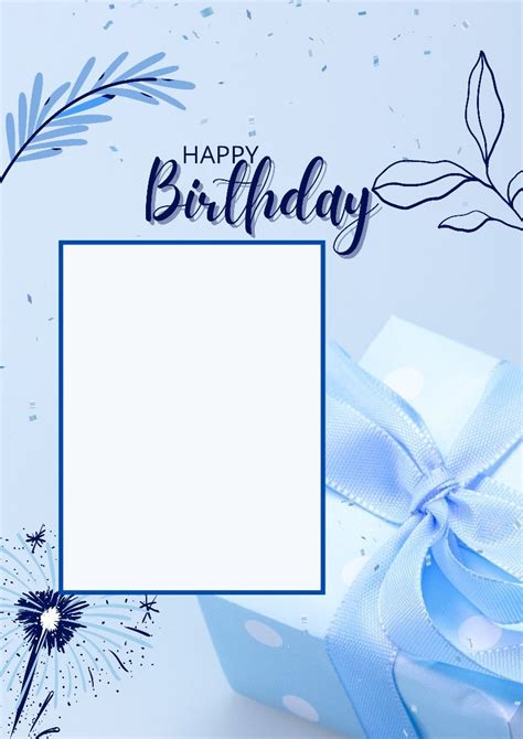 Blue Birthday Card Template