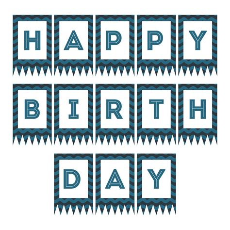 Blue Happy Birthday Banner Printable Free