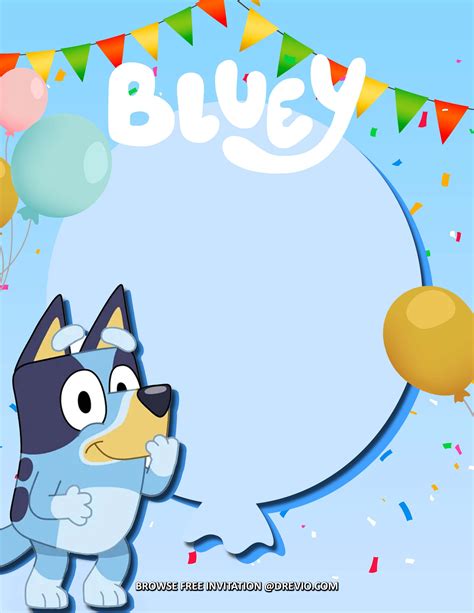 Bluey Invite Template Free