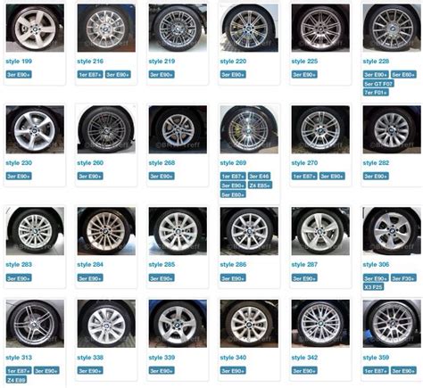 Bmw Wheel Styles Chart
