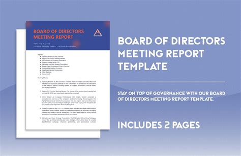 Board Of Directors Template