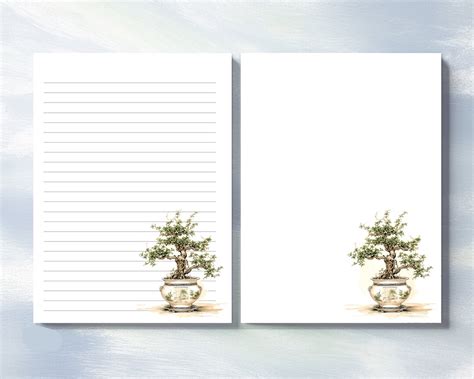 Bonsai Tree Letter Background Printable For Writing
