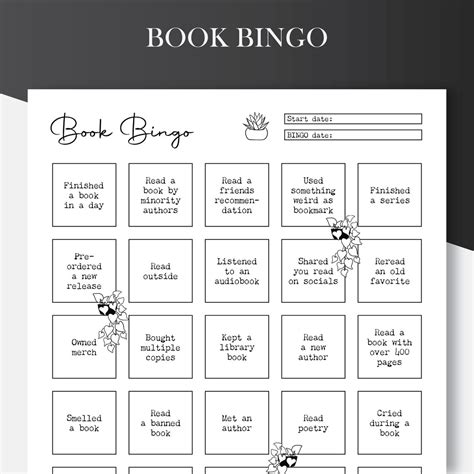 Book Bingo Template