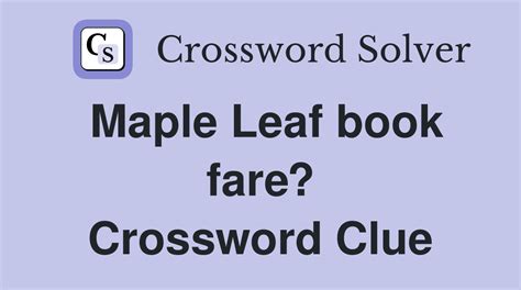 Book Leaf Crossword Clue
