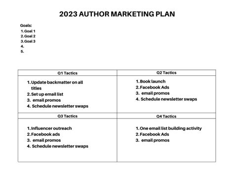Book Marketing Plan Template