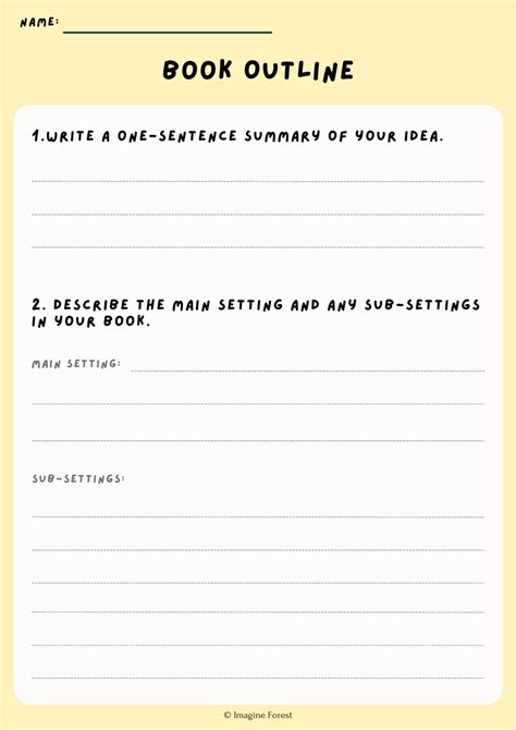 Book Outline Template Free