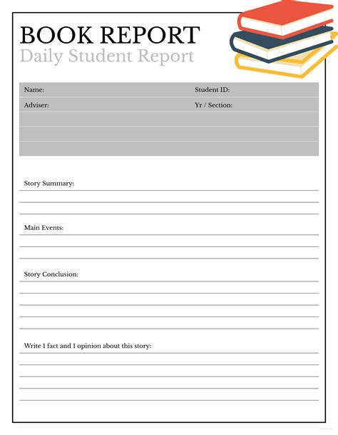 Book Report Printable Free
