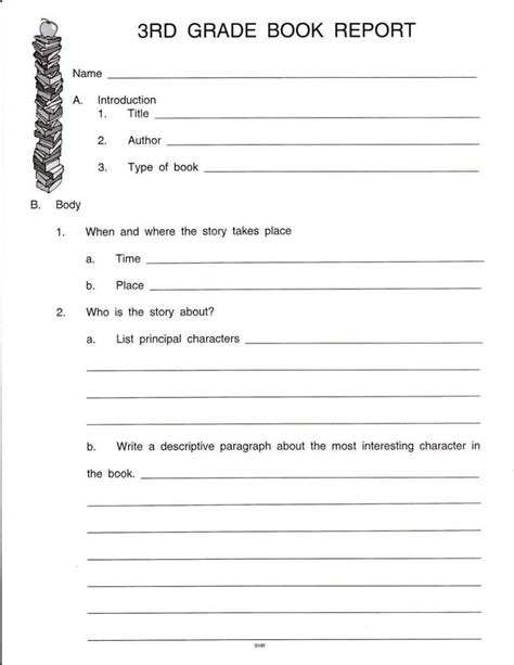 Book Report Template 3rd Grade