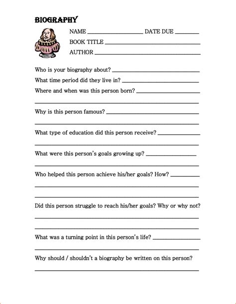 Book Report Template For 6th Graders