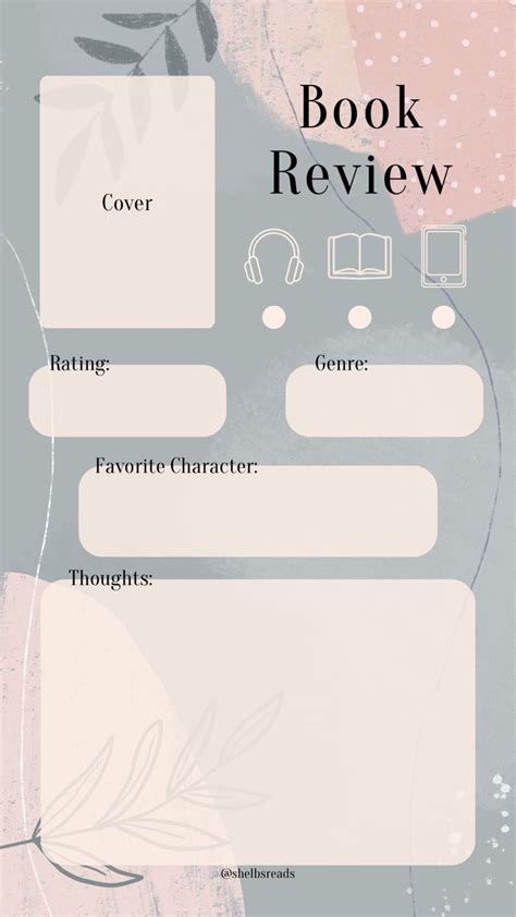 Book Review Template Aesthetic