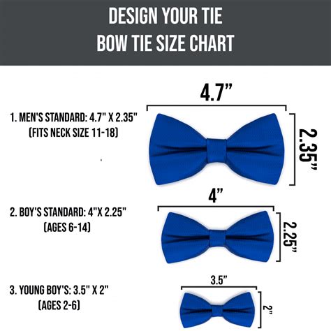 Bow Tie Length Chart