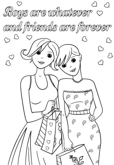 Boys Are Whatever Friends For Ever Coloring Pages Printable