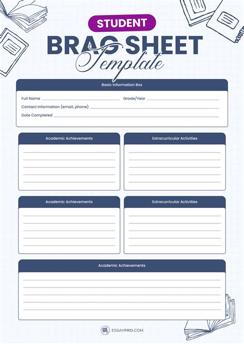 Brag Sheet Template