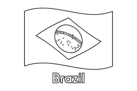 Brazilian Flag Coloring Page