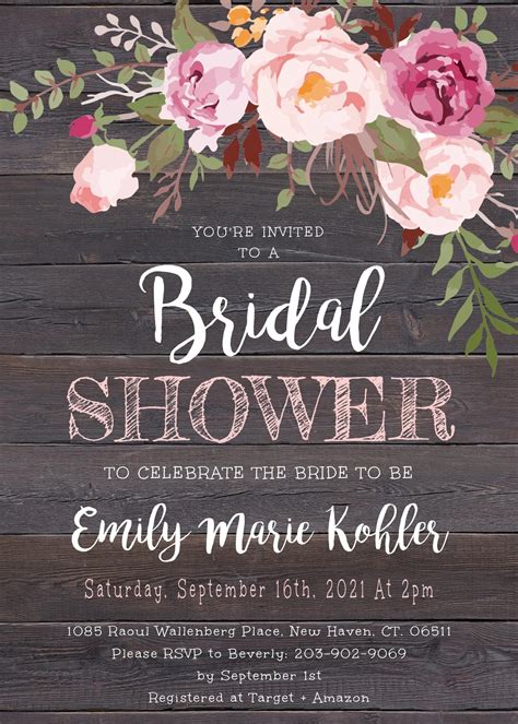 Bridal Shower Invitations Templates Free