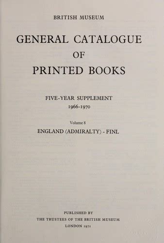 British Library General Catalogue Of Printed Books