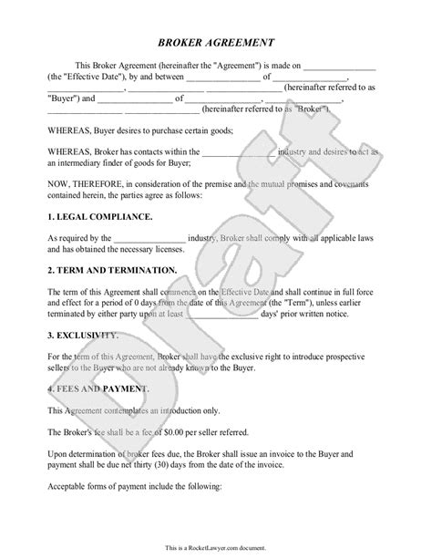 Broker Contract Template