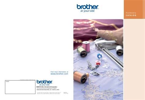 Brother Sewing Machine Accessory Catalog