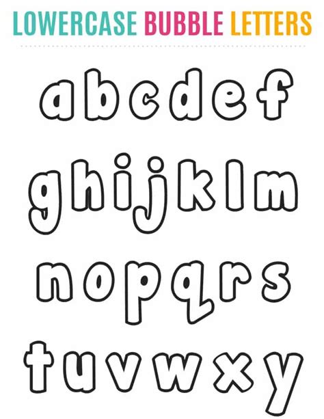 Bubble Alphabet Template