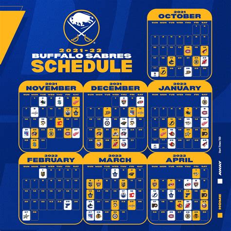 Buffalo Sabres Printable Schedule