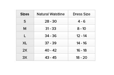 Bum Size Chart