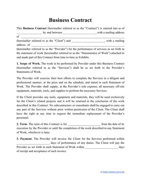 Business Agreement Template