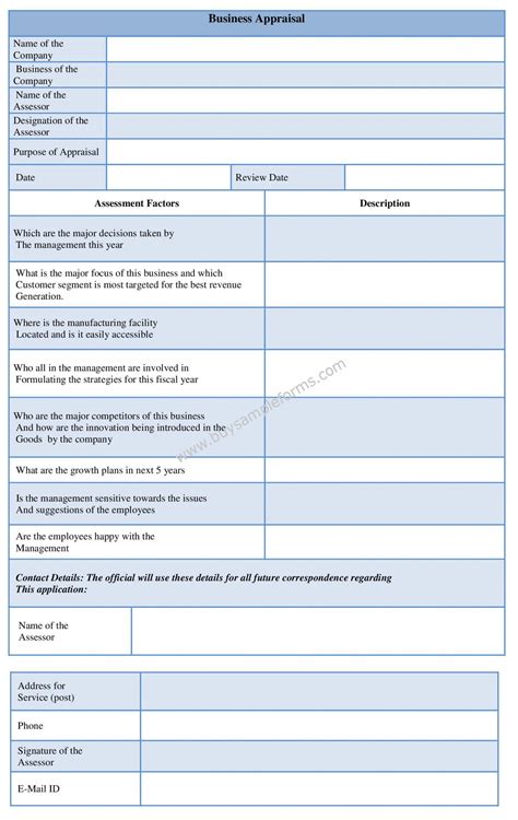 Business Appraisal Template