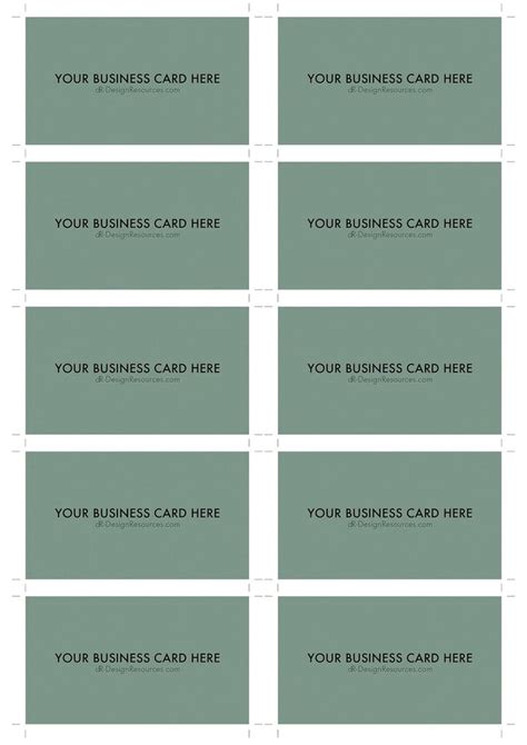 Business Card Sheet Template