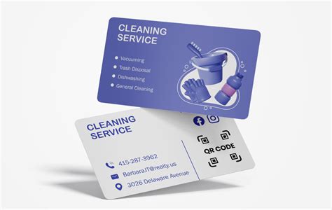 Business Cards For Cleaning Service Template