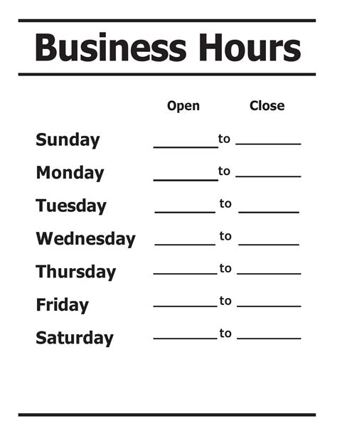 Business Hour Template