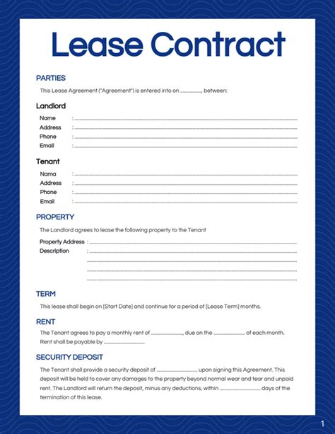 Business Lease Contract Template