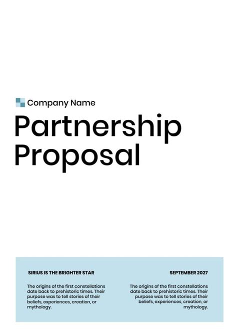 Business Partnership Proposal Template