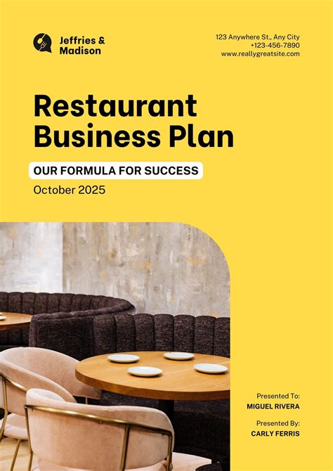Business Plan Template For A Restaurant