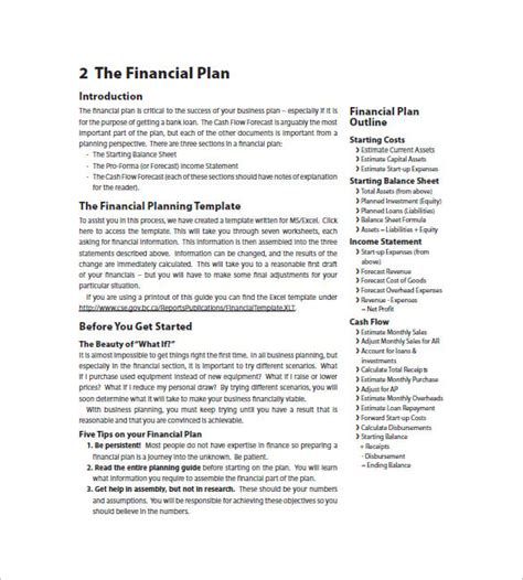 Business Plan Template For Financial Advisor