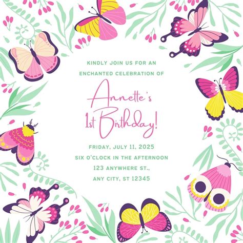 Butterfly Invitations Templates Free