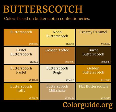 Butterscotch Hair Colour Chart