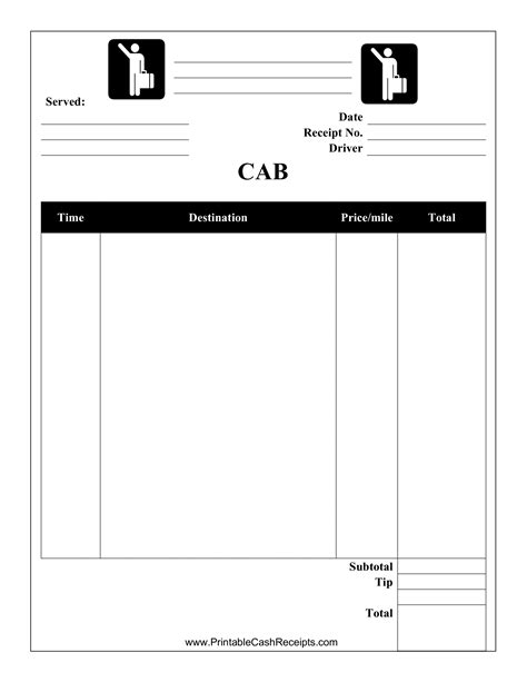 Cab Bill Template