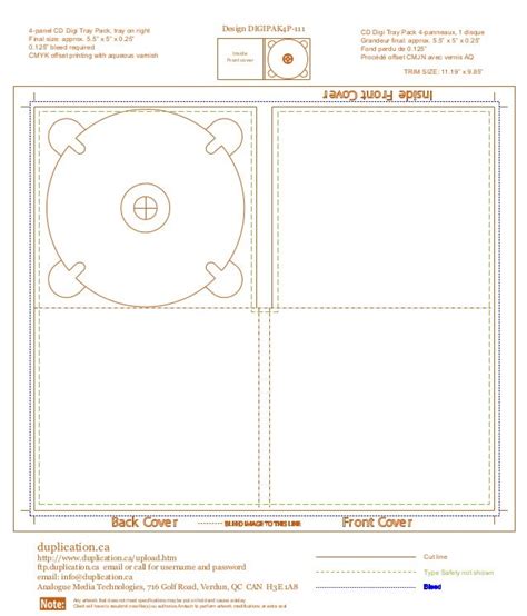 Cabva Cd Tray Template